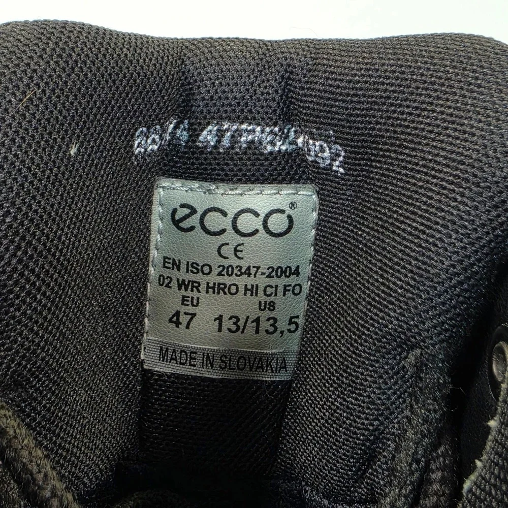 ECCO Gore-Tex Leather Boots Men's 13/13.5 Black Waterproof Hiking Vibram Combat